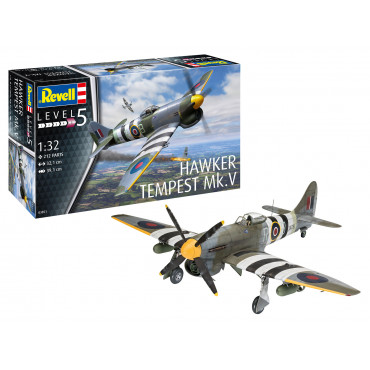 KIT PARA MONTAR REVELL AVIÃO HAWKER TEMPEST MK.V 1/32 212 PEÇAS REV 03851